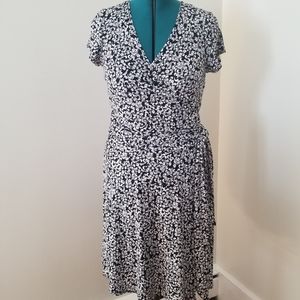 AB Studio Misses L Wrap Dress in Black & White